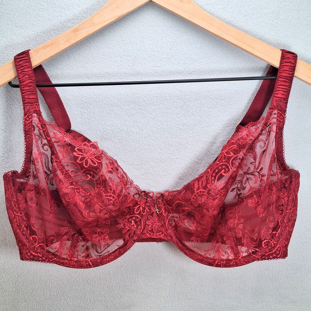 Wacoal Scene Stealer Seamed Underwire Bra Women 38DD Red Support 855312